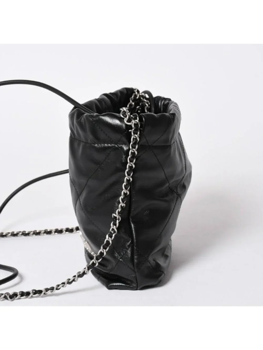 Chanel 22 Mini Bag 2-Way Stand Black Silver
